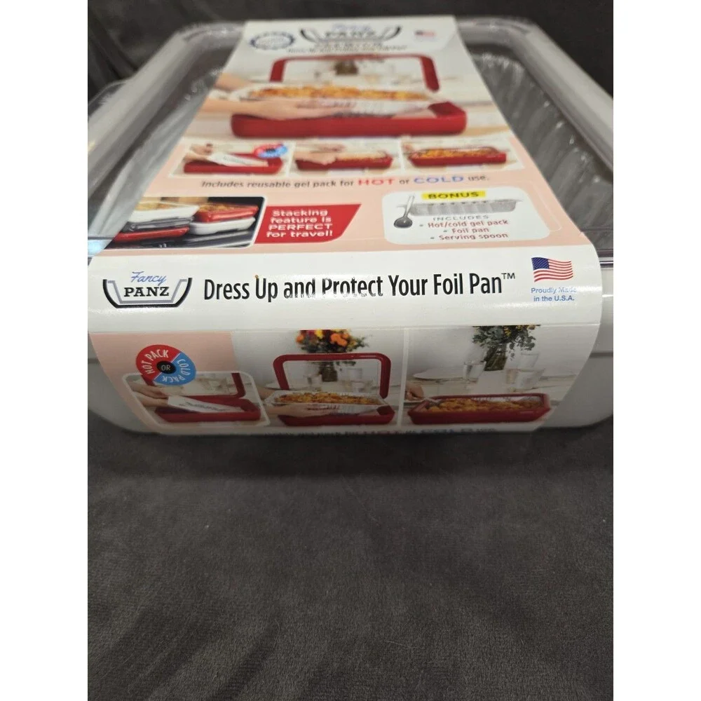 Fancy PANZ Premium White Aluminum Foil Pan Carrier Lid Hot Cold Pack BPA Free US
